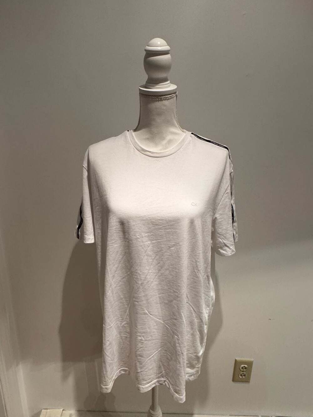 Calvin Klein White Short Sleeve T-Shirt Dress Size L